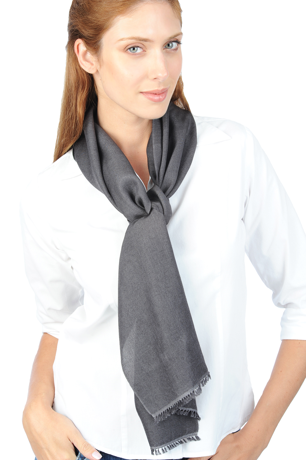 Cashmere & Zijde accessoires sjaals scarva carbon 170x25cm